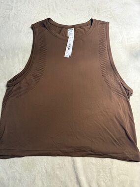 PINK Victoria's Secret Chocolate Brown Perforated Athletic Tank